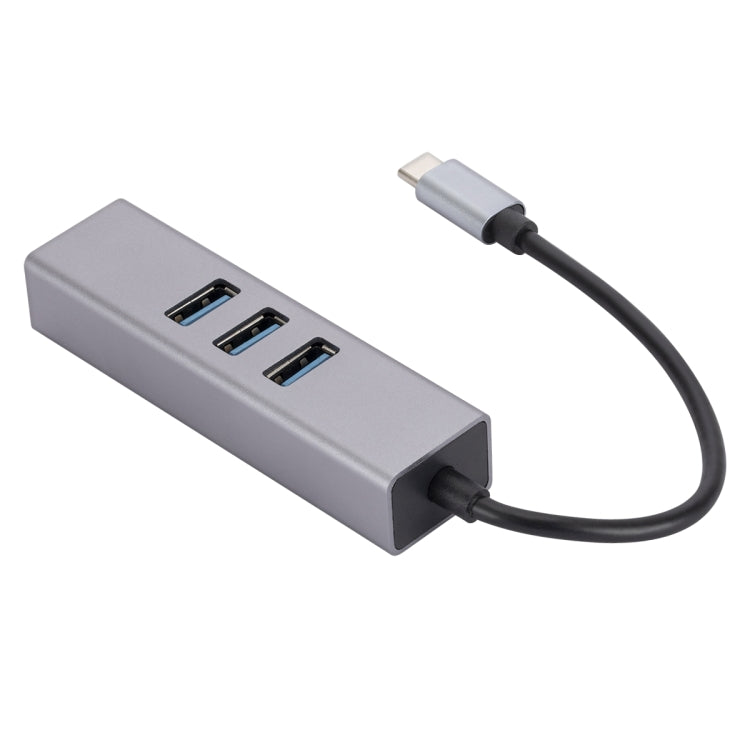 SL-030 USB-C / Type-CからギガビットイーサネットRJ45＆3ポートUSB 3.0アダプターコンバーターハブ、USB-C / Type-CからRJ45＆3ポートUSB