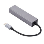 SL-030 USB-C / Type-CからギガビットイーサネットRJ45＆3ポートUSB 3.0アダプターコンバーターハブ、USB-C / Type-CからRJ45＆3ポートUSB