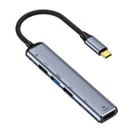 Y004 6イン1 USB-C/Type-C to HDMI+USB 3.1+デュアルUSB 2.0+デュアルUSB-C/Type-Cインターフェース多機能アダプター、Y004