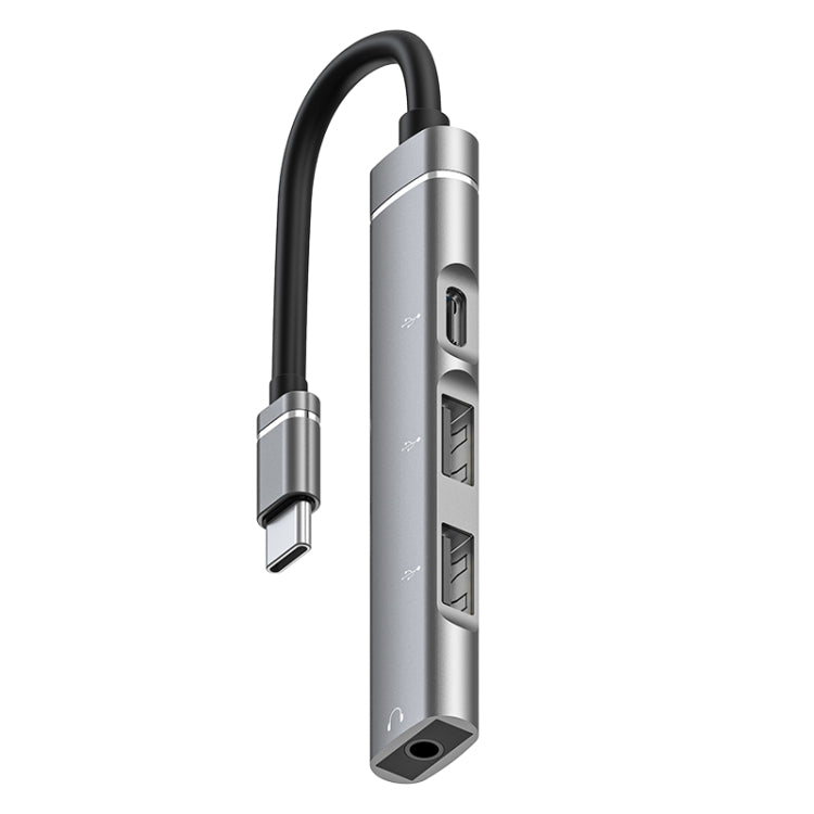 USB-C / Type-Cから3.5mm＋2USB＋Type-Cハブドッキングステーション