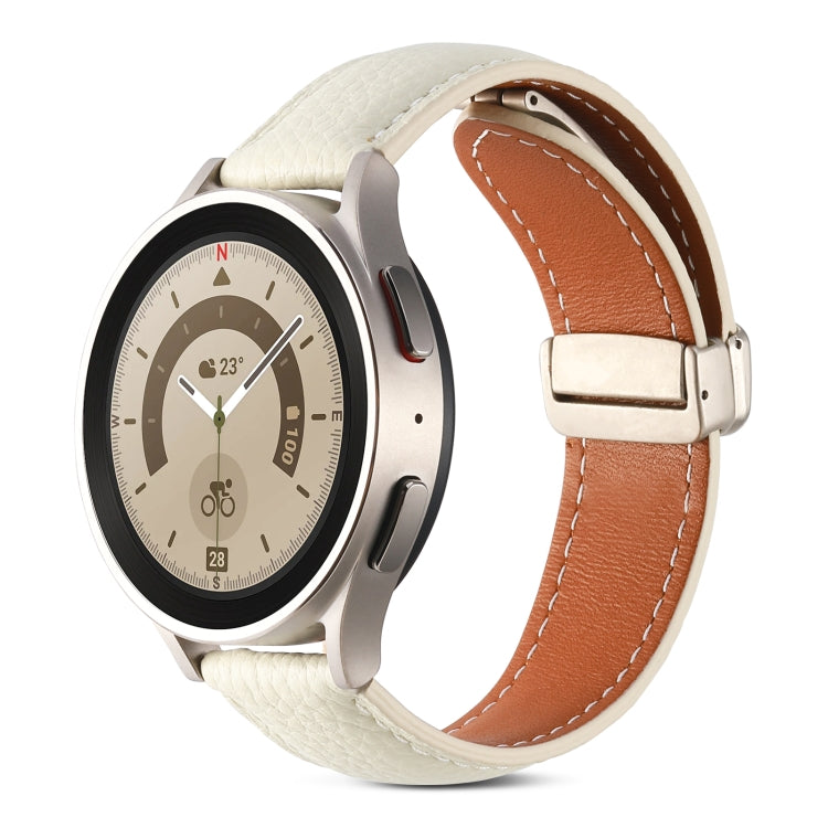 折りたたみバックル本革ウォッチバンド、Samsung Galaxy Watch 5用