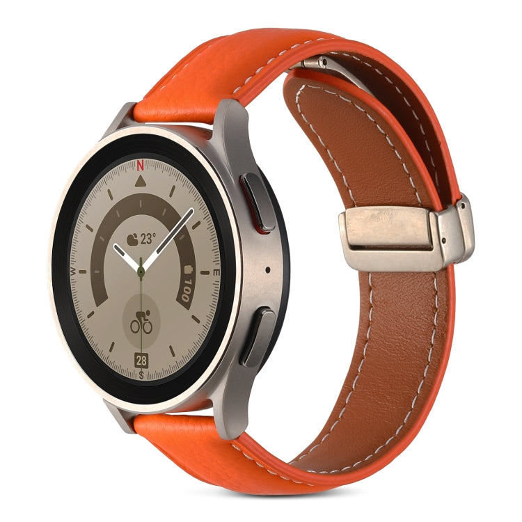 折りたたみバックル本革ウォッチバンド、Samsung Galaxy Watch 5用