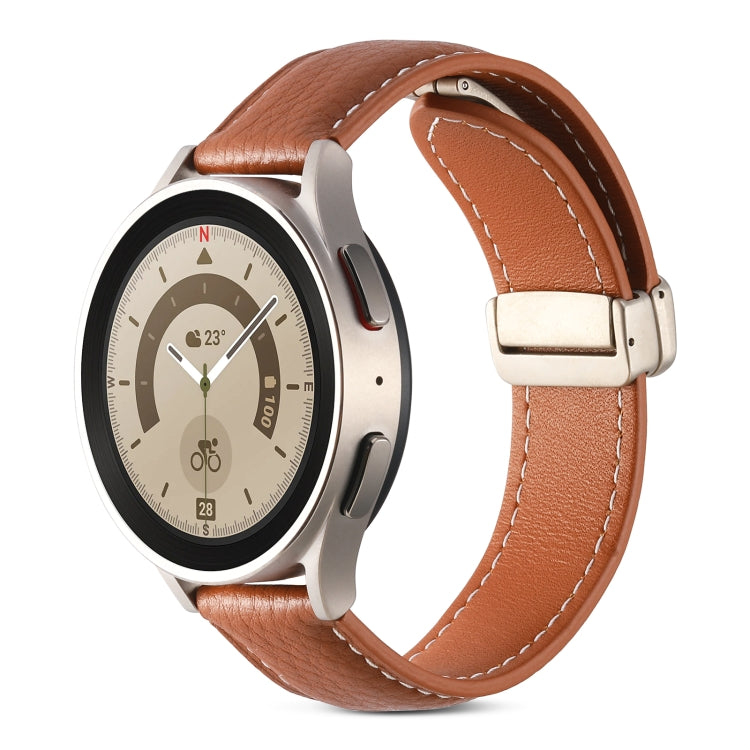 折りたたみバックル本革ウォッチバンド、Samsung Galaxy Watch 5用