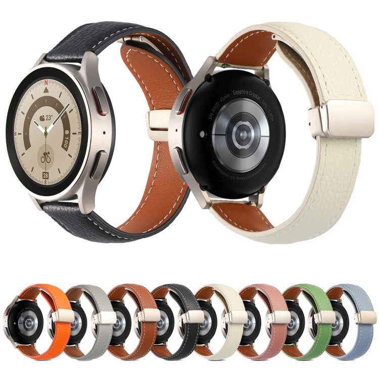折りたたみバックル本革ウォッチバンド、Samsung Galaxy Watch 5用