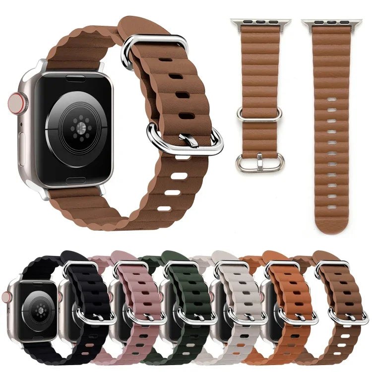 オーシャンスタイルレザーウォッチストラップ、Apple Watch Ultra 49mm / シリーズ8＆7 45mm / SE 2＆6＆SE＆5＆4 44mm / 3＆2＆1 42mm用、Apple Watch Ultra 49mm / シリーズ8＆7 45mm用、Apple Watch シリーズ8＆7 41mm / SE 2＆6＆SE＆5＆4 40mm / 3＆2＆1 38mm用
