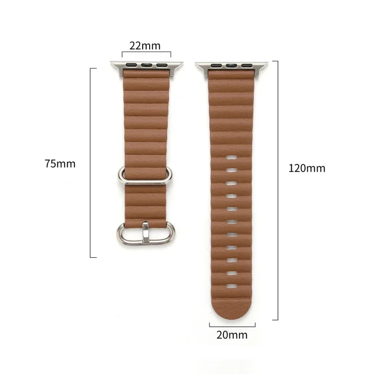 オーシャンスタイルレザーウォッチストラップ、Apple Watch Ultra 49mm / シリーズ8＆7 45mm / SE 2＆6＆SE＆5＆4 44mm / 3＆2＆1 42mm用、Apple Watch Ultra 49mm / シリーズ8＆7 45mm用、Apple Watch シリーズ8＆7 41mm / SE 2＆6＆SE＆5＆4 40mm / 3＆2＆1 38mm用