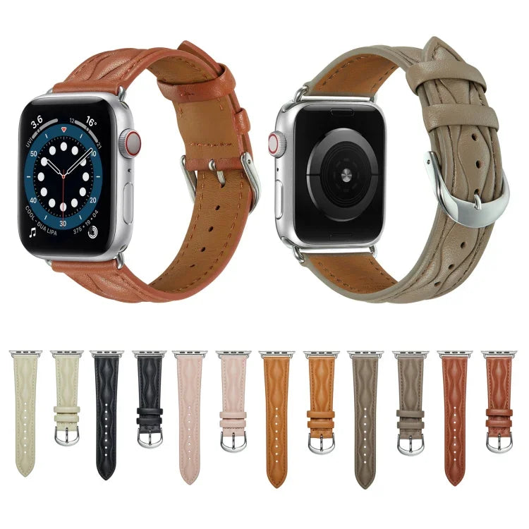ハイパーボリックウェーブレザーストラップ、Apple Watch Ultra 49mm / シリーズ8＆7 45mm用、Apple Watch シリーズ8＆7 41mm用