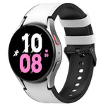 Samsung Galaxy Watch5 44mm / 40mm用シリコンレザーブラックバックルウォッチバンド、S、L