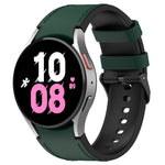 Samsung Galaxy Watch5 44mm / 40mm用シリコンレザーブラックバックルウォッチバンド、S、L