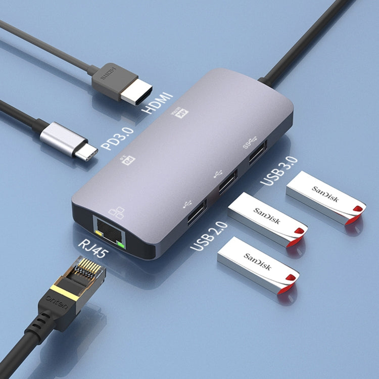 Onten OTN-UC910 USB-C / Type-Cポータブル多機能ハブドッキングステーション、OTN-UC910