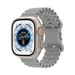 オーシャンスタイルシリコンウォッチバンド、Apple Watch Ultra 49mm / シリーズ8＆7 45mm / SE 2＆6＆SE＆5＆4 44mm / 3＆2＆1 42mm用、Apple Watch シリーズ8＆7 41mm / SE 2＆6＆SE＆5＆4 40mm / 3＆2＆1 38mm用