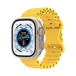 オーシャンスタイルシリコンウォッチバンド、Apple Watch Ultra 49mm / シリーズ8＆7 45mm / SE 2＆6＆SE＆5＆4 44mm / 3＆2＆1 42mm用、Apple Watch シリーズ8＆7 41mm / SE 2＆6＆SE＆5＆4 40mm / 3＆2＆1 38mm用