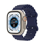 オーシャンスタイルシリコンウォッチバンド、Apple Watch Ultra 49mm / シリーズ8＆7 45mm / SE 2＆6＆SE＆5＆4 44mm / 3＆2＆1 42mm用、Apple Watch シリーズ8＆7 41mm / SE 2＆6＆SE＆5＆4 40mm / 3＆2＆1 38mm用