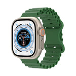 オーシャンスタイルシリコンウォッチバンド、Apple Watch Ultra 49mm / シリーズ8＆7 45mm / SE 2＆6＆SE＆5＆4 44mm / 3＆2＆1 42mm用、Apple Watch シリーズ8＆7 41mm / SE 2＆6＆SE＆5＆4 40mm / 3＆2＆1 38mm用