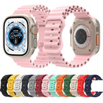 オーシャンスタイルシリコンウォッチバンド、Apple Watch Ultra 49mm / シリーズ8＆7 45mm / SE 2＆6＆SE＆5＆4 44mm / 3＆2＆1 42mm用、Apple Watch シリーズ8＆7 41mm / SE 2＆6＆SE＆5＆4 40mm / 3＆2＆1 38mm用