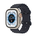 オーシャンスタイルシリコンウォッチバンド、Apple Watch Ultra 49mm / シリーズ8＆7 45mm / SE 2＆6＆SE＆5＆4 44mm / 3＆2＆1 42mm用、Apple Watch シリーズ8＆7 41mm / SE 2＆6＆SE＆5＆4 40mm / 3＆2＆1 38mm用