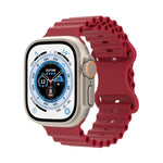 オーシャンスタイルシリコンウォッチバンド、Apple Watch Ultra 49mm / シリーズ8＆7 45mm / SE 2＆6＆SE＆5＆4 44mm / 3＆2＆1 42mm用、Apple Watch シリーズ8＆7 41mm / SE 2＆6＆SE＆5＆4 40mm / 3＆2＆1 38mm用