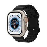 オーシャンスタイルシリコンウォッチバンド、Apple Watch Ultra 49mm / シリーズ8＆7 45mm / SE 2＆6＆SE＆5＆4 44mm / 3＆2＆1 42mm用、Apple Watch シリーズ8＆7 41mm / SE 2＆6＆SE＆5＆4 40mm / 3＆2＆1 38mm用