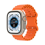 オーシャンスタイルシリコンウォッチバンド、Apple Watch Ultra 49mm / シリーズ8＆7 45mm / SE 2＆6＆SE＆5＆4 44mm / 3＆2＆1 42mm用、Apple Watch シリーズ8＆7 41mm / SE 2＆6＆SE＆5＆4 40mm / 3＆2＆1 38mm用
