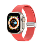 フォールディングバックルシリコンウォッチバンド、Apple Watch Ultra 49mm用、Apple Watch シリーズ8＆7 45mm / SE 2＆6＆SE＆5＆4 44mm / 3＆2＆1 42mm用