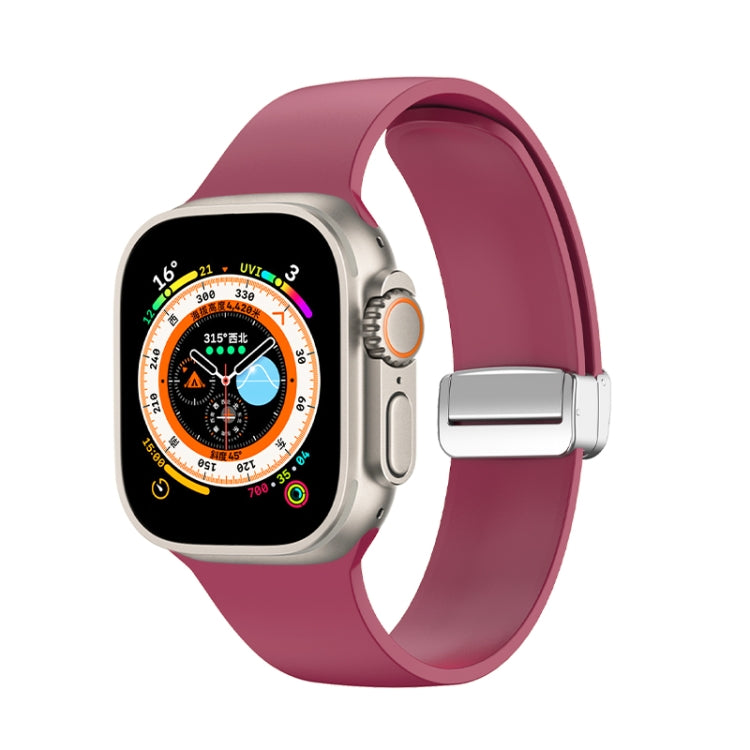 フォールディングバックルシリコンウォッチバンド、Apple Watch Ultra 49mm用、Apple Watch シリーズ8＆7 45mm / SE 2＆6＆SE＆5＆4 44mm / 3＆2＆1 42mm用