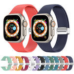 フォールディングバックルシリコンウォッチバンド、Apple Watch Ultra 49mm用、Apple Watch シリーズ8＆7 45mm / SE 2＆6＆SE＆5＆4 44mm / 3＆2＆1 42mm用