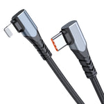 ADC-009 20W USB-C/Type-C から 8ピンダブルエルボーデータケーブル、0.4m、1m、2m