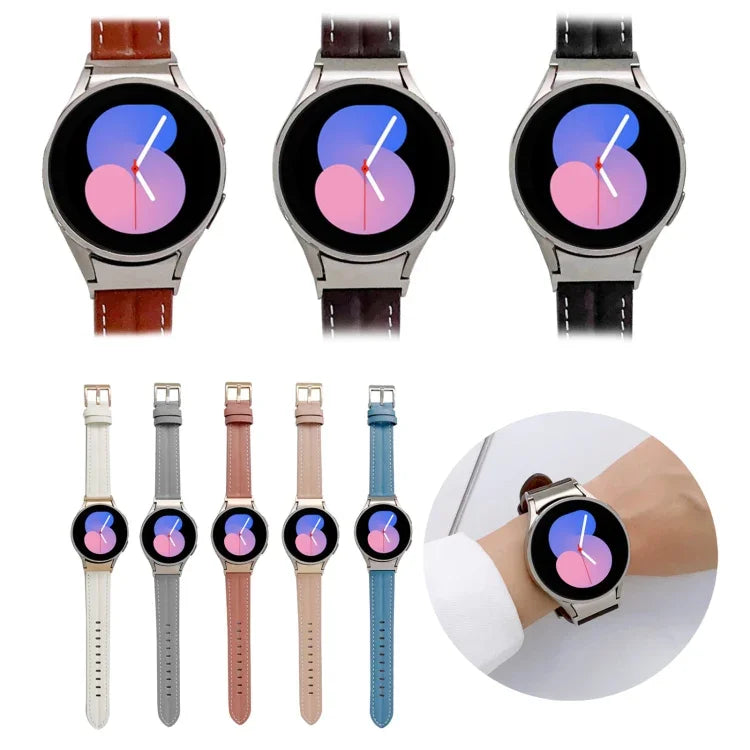 溝入り本革ウォッチバンド、Samsung Galaxy Watch5 40mm / 44mm用