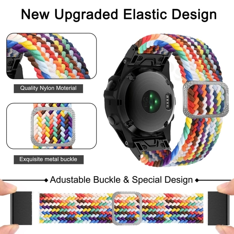 Adjustable Nylon Braided Elasticity Watch Band, For Garmin Fenix 7