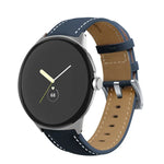 尖った尾のステッチ 本革ウォッチバンド, Google Pixel Watch 4 / 3 / 2 / 1 41mm 用