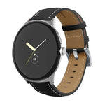 尖った尾のステッチ 本革ウォッチバンド, Google Pixel Watch 4 / 3 / 2 / 1 41mm 用