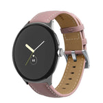 尖った尾のステッチ 本革ウォッチバンド, Google Pixel Watch 4 / 3 / 2 / 1 41mm 用