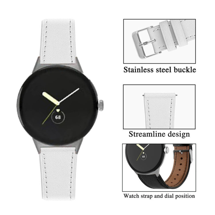 ラウンドテール本革ウォッチバンド、Google Pixel Watch 4 / 3 / 2 / 1 41mm用
