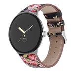 ラウンドテール本革ウォッチバンド、Google Pixel Watch 4 / 3 / 2 / 1 41mm用