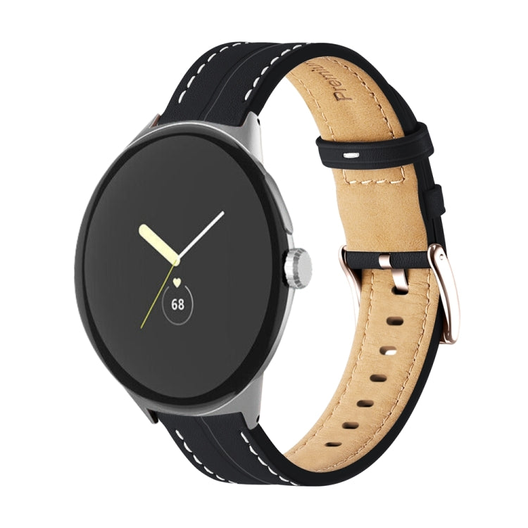 溝入り本革ウォッチバンド、Google Pixel Watch 4 / 3 / 2 / 1 41mm用