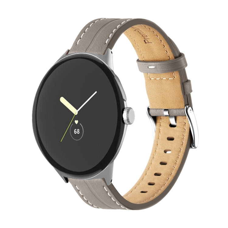 溝入り本革ウォッチバンド、Google Pixel Watch 4 / 3 / 2 / 1 41mm用