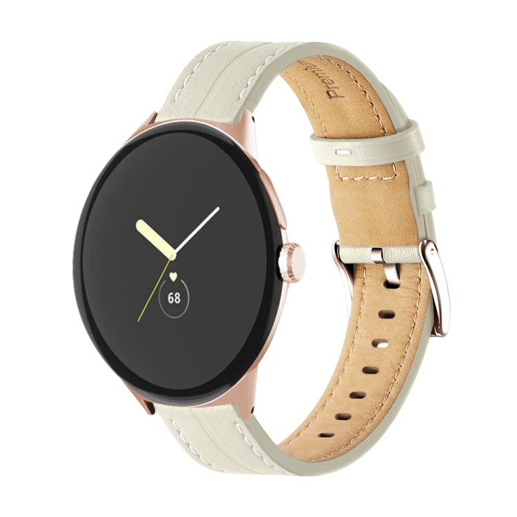 溝入り本革ウォッチバンド、Google Pixel Watch 4 / 3 / 2 / 1 41mm用