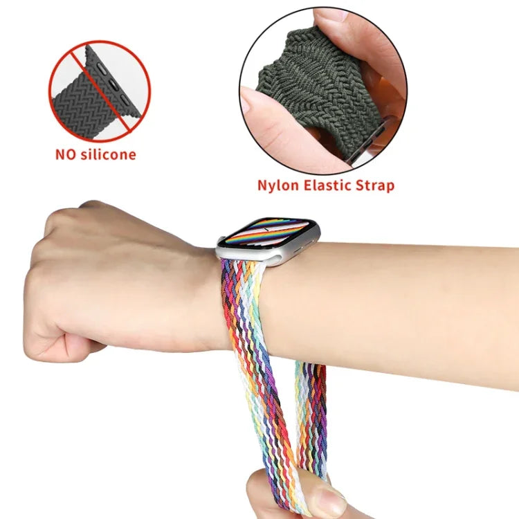 ナイロン単周り編み時計バンド、Apple Watch シリーズ8＆7 41mm / SE 2＆6＆SE＆5＆4 40mm / 3＆2＆1 38mm用、Apple Watch シリーズ8＆7 41mm 155mm用、Apple Watch シリーズ8＆7 41mm 155mm用