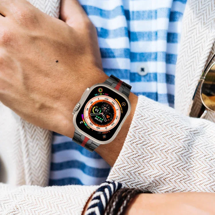 スチール時計バンド、Apple Watch シリーズ8＆7 41mm / SE 2＆6＆SE＆5＆4 40mm / 3＆2＆1 38mm用、Apple Watch Ultra 49mm / シリーズ8＆7 45mm / SE 2＆6＆SE＆5＆4 44mm / 3＆2＆1 42mm用