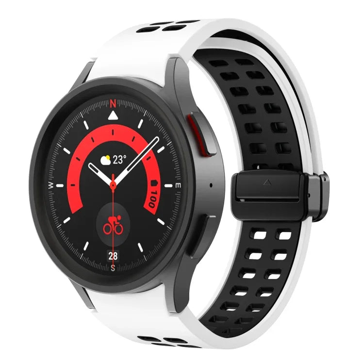 二列穴折りたたみバックルシリコンウォッチバンド、Samsung Galaxy Watch5 Pro用