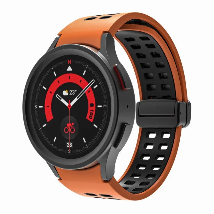 二列穴折りたたみバックルシリコンウォッチバンド、Samsung Galaxy Watch5 Pro用