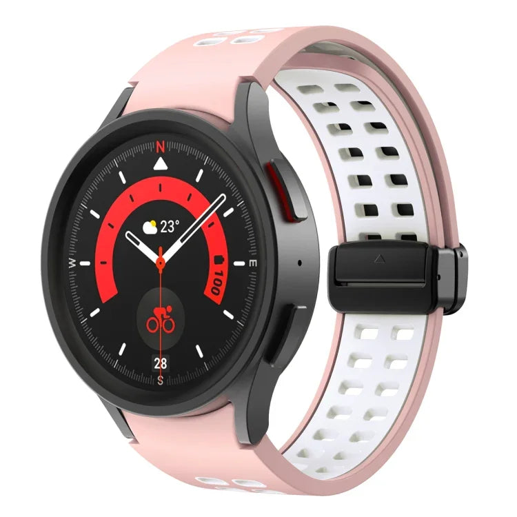 二列穴折りたたみバックルシリコンウォッチバンド、Samsung Galaxy Watch5 Pro用