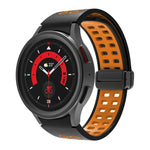 二列穴折りたたみバックルシリコンウォッチバンド、Samsung Galaxy Watch5 Pro用