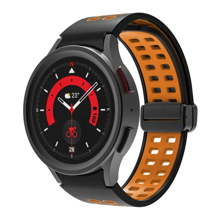 二列穴折りたたみバックルシリコンウォッチバンド、Samsung Galaxy Watch5 Pro用