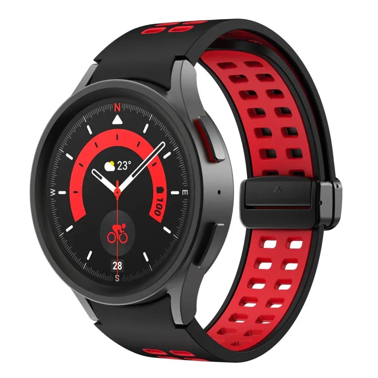 二列穴折りたたみバックルシリコンウォッチバンド、Samsung Galaxy Watch5 Pro用
