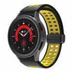 二列穴折りたたみバックルシリコンウォッチバンド、Samsung Galaxy Watch5 Pro用