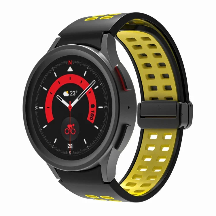 二列穴折りたたみバックルシリコンウォッチバンド、Samsung Galaxy Watch5 Pro用