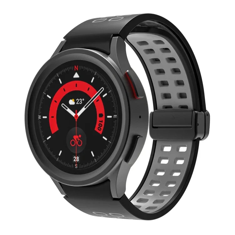二列穴折りたたみバックルシリコンウォッチバンド、Samsung Galaxy Watch5 Pro用