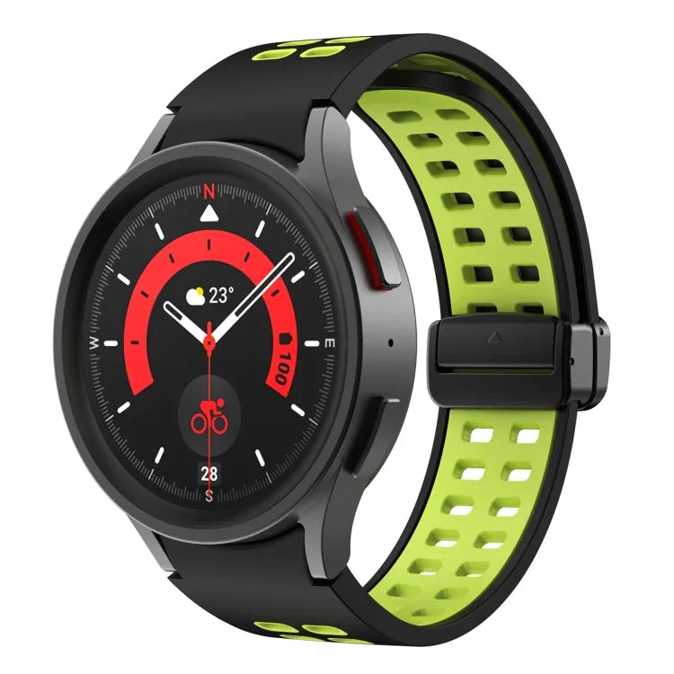 二列穴折りたたみバックルシリコンウォッチバンド、Samsung Galaxy Watch5 Pro用