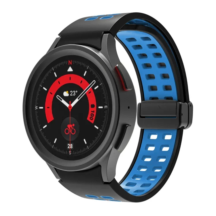 二列穴折りたたみバックルシリコンウォッチバンド、Samsung Galaxy Watch5 Pro用